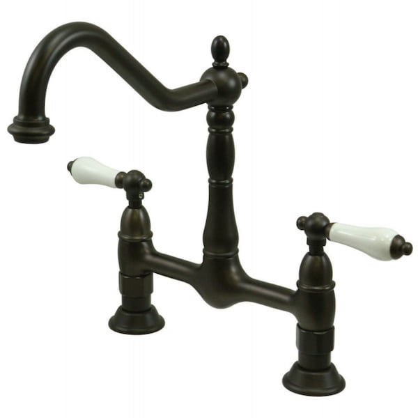 KS1175PL Heritage Bridge Kitchen Faucet, Oil Rubbed Bronze